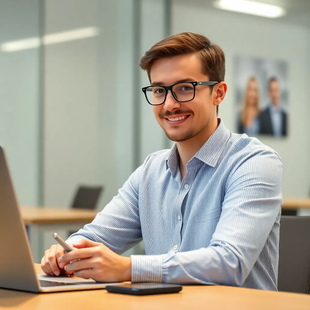 Portret van een Nederlandse professional die digitale tools gebruikt voor projectmanagement