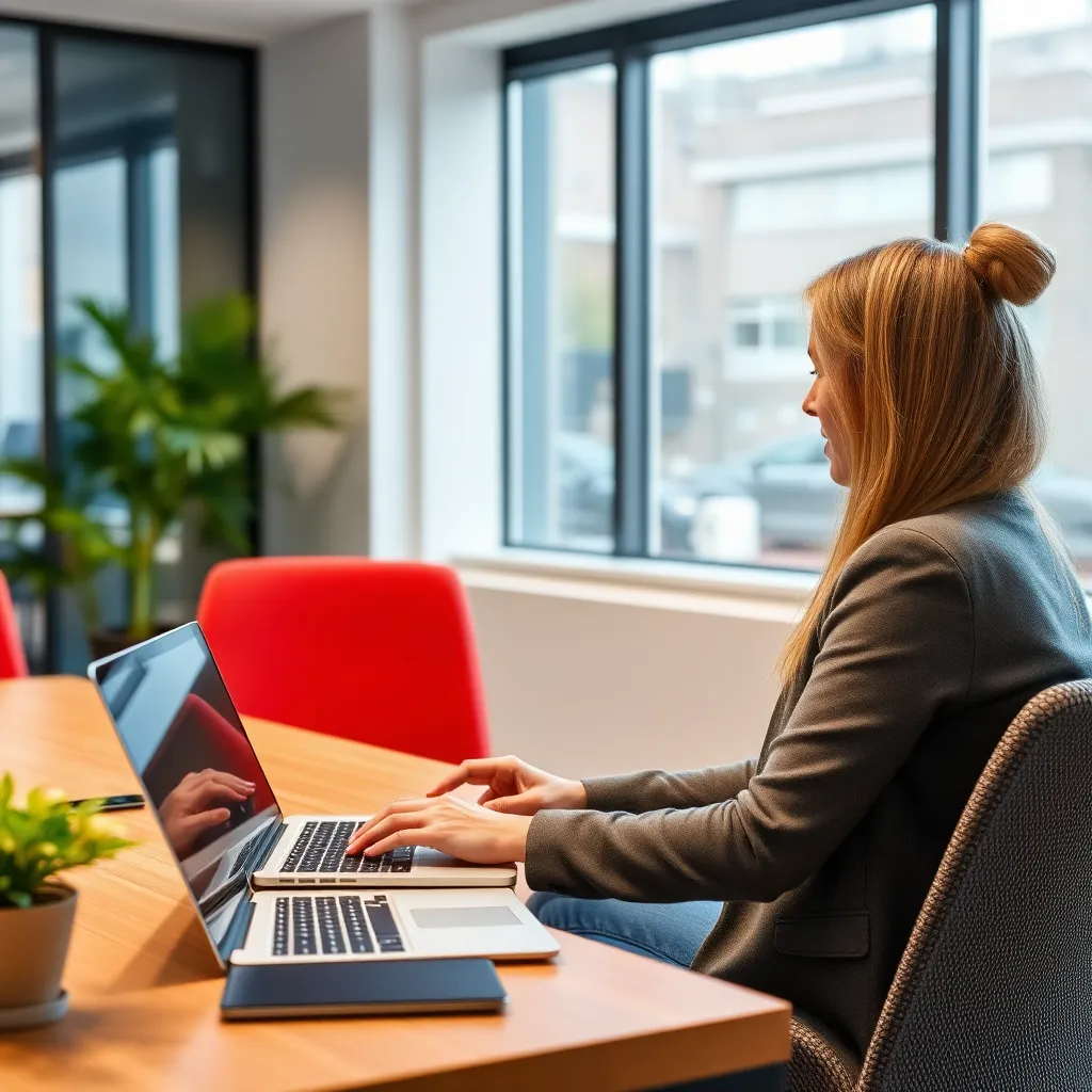 Professional die digitale vaardigheden ontwikkelt op een laptop