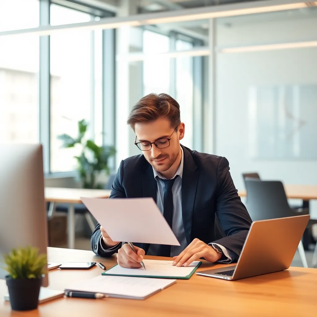 Professional die een carrière assessment invult op een modern kantoor in Nederland